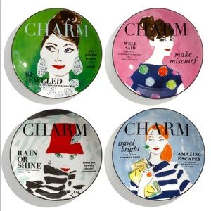 RARE + NEW Kate Spade Charm Magazine Plates